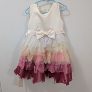 Girls' Sleeveless Tulle Dress with Bow